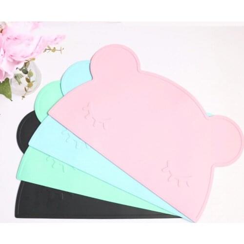 Baby Silicone Placemats Bear-Shaped Tableware Mat Waterproof And Grease Resistant Non-Toxic Children Suitable For Non-Slip Pad