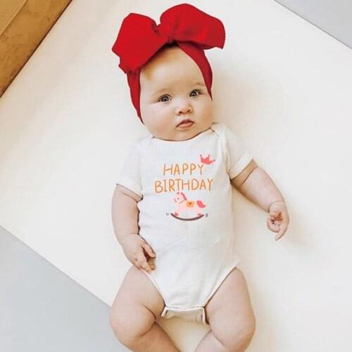 Baby Girl Birthday Outfits 1 2 Years Party Clothes Baby Boy Bodysuit Toddler Infant Girls Boys Body Summer Clothing Onesie Gift