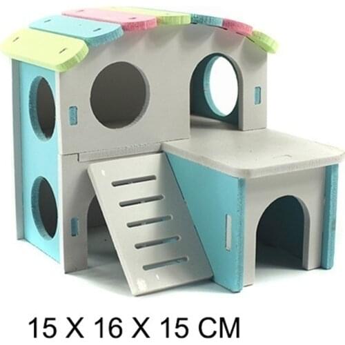 1 PC Hamster House Pet Castle Toy Pet House Viewing Deck Ladder Pet Products Hamster Nest Wooden Seesaw