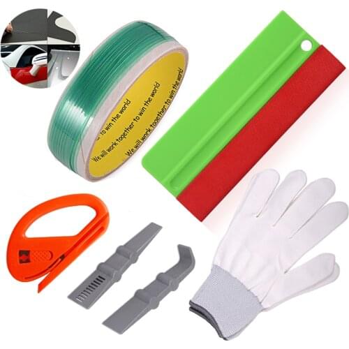 FOSHIO Vinyl Film Car Wrap Tool Kit 500cm Knifeless Tape Design Line Carbon Fiber Sticker Squeegee Cutter Auto Car Accessories
