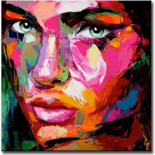 Francoise Nielly canvas Painting Palette knife Face oil painting wall art pictures for living room home decor caudros decoracion