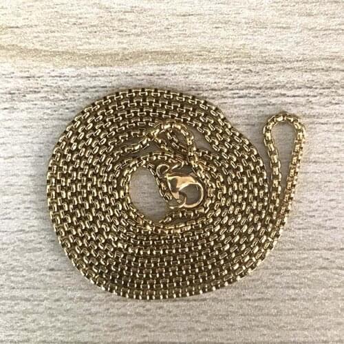 KFT Classic Yellow Gold Color Stainless Steel Chain Necklace for Men Women Curb Cuban Link Chain Punk Boy Women Jewelry Gifts