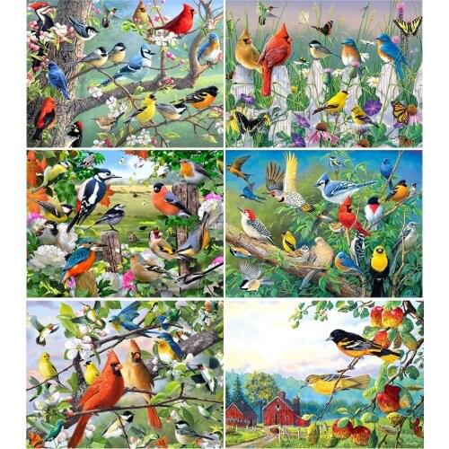 5D DIY Diamond Painting Animals Birds Set Cross Stitch Kits Full Drill Square Embroidery Mosaic Art Picture of Rhinestones Decor