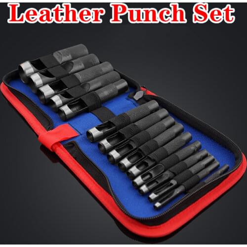 Oxford Cloth Packaging Punching Round Carbon Steel Craft Hole Punch Puncher Watch Belt Band Plastic Rubber Tools for Leather DIY