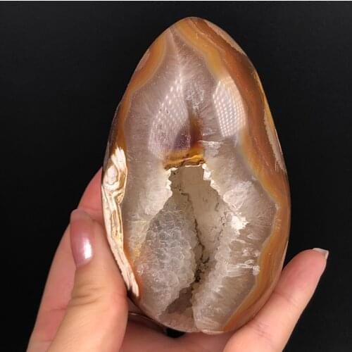 Natural quartz crystal openings laugh agate playthings stones and crystals healing Gemstone mineral specimen