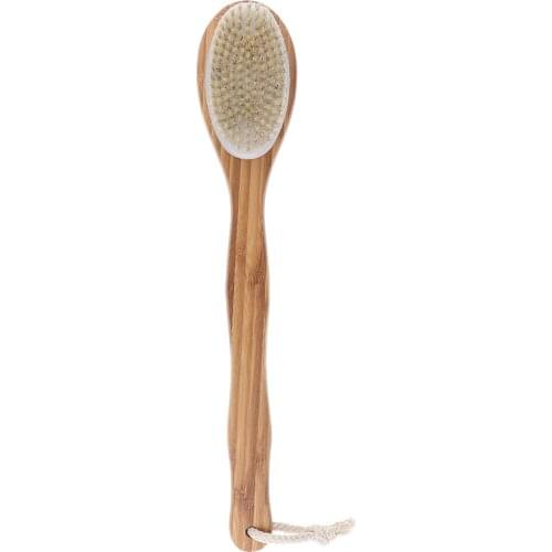 Natural Bristles Scrubber Long Handle SPA Shower Brush Bamboo Bath Brushes