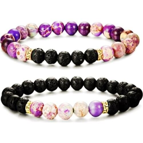 New Fashion armbanden voor vrouwen 7 Chakra Healing Lava Beaded Couple Bracelet Natural Emperor Stone Bracelet Men Women Jewelry
