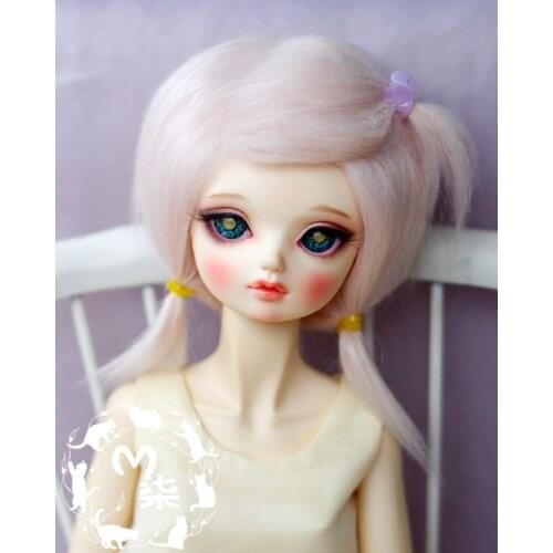 New 1/3 22-23cm 20-21cm 1/4 18-19cm 1/6 16-17cm Smoke Pink Long Plush fabric Wig BJD SD MSD YOSD Doll Wig