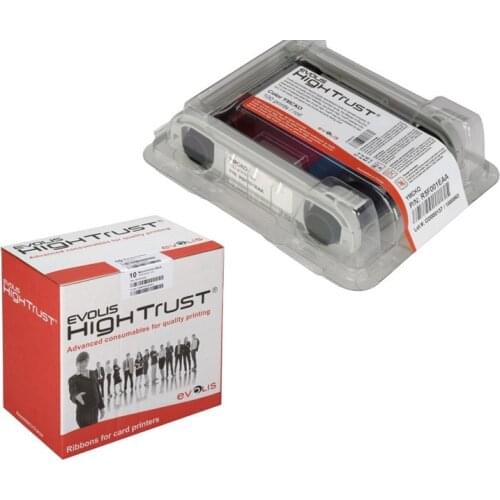 Original Evolis R5H004NAA Half Panel YMCKO ribbon cassette 400 prints for Zenius Primacy id card printer