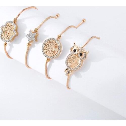 ORNAPEADIA Snake Bone Chain Bracelet for Women Drawstring Fashion Copper Bracelet Female Adjustable Ring Star Jewelry Bangles