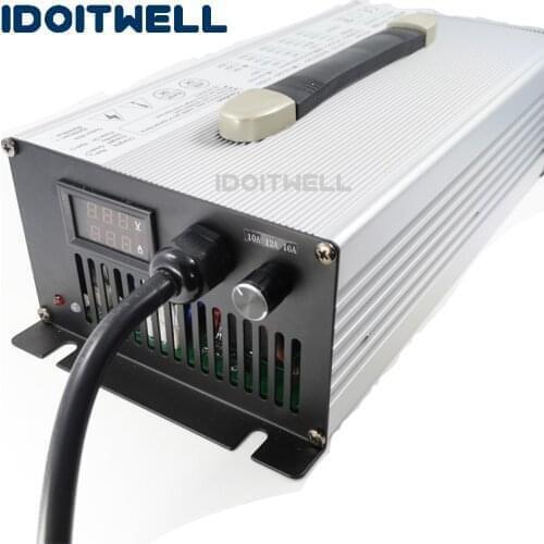 Adjustable 36V 10S lithium battery charger 42V 30A/25A/20A current 3 stages adjustable charger for 36 volt li-ion battery pack