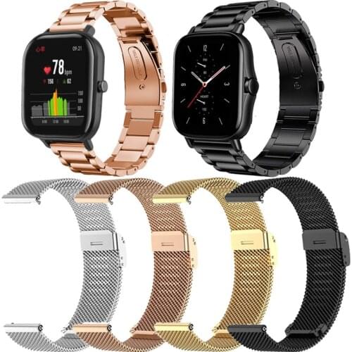 Stainless Steel Band For Xiaomi Amazfit GTS 2 Mini Strap Wristband For Huami Amazfit Bip U Pro S GTR 2 47mm Bracelet Watchband