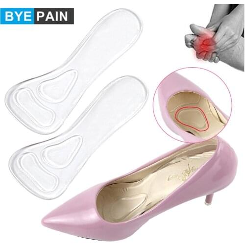 1 Pair Foot Massage Care 3/4 High Heels Insoles Silicone Foot Cushion Arch Support Shoes Pads Transparent Shoes Pads