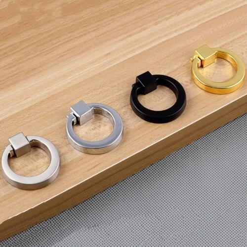 Modern Simplicity Door pull Ring Cabinet Drawer handle Alloy Furniture Accessories Cabinet Drawer Knobs Golden black Hardware