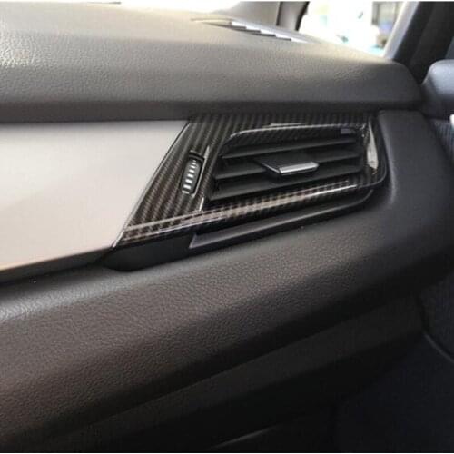 Carbon Fiber Style Both Side Air Conditioning Outlet Frame Decoration Cover Trim 2pcs For BMW 2 series Active Tourer F45 ABS