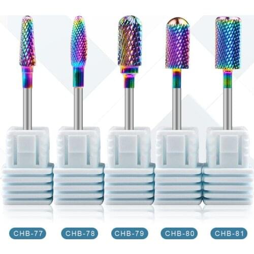 1pcs Diamond Rainbow Carbide Nano Nail Drill Metal Bits Wearproof Manicure Polishing Clean Electric Rotate Drill Accessory Tools