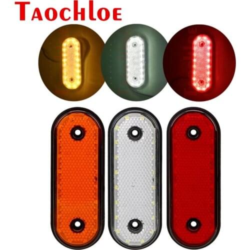 10Pcs 24V LED Side Marker Light For Truck White Amber Red Trailer Clearance Lights Tractor Turn Signal Indicator Lamp