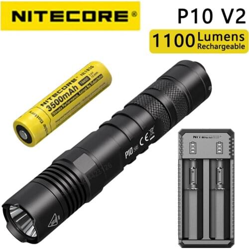 100% original NITECORE P10 V2 CREE XP-L2 V6 LED STROBE READ Ultra Compact Tactical Flashlight 1100 Lumens