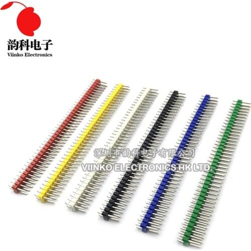 120pcs 2.54mm 2*40P Double Row Pin Male Header Multicolor Yellow Blue Green Black Red White 2X40 Pin Header
