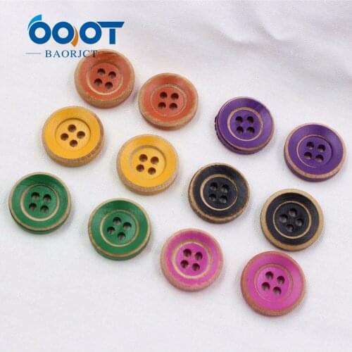 1612302 ,10PCs 4 Holes 16-13mm Wooden Buttons color Sewing For Sweater Overcoat Clothing Craft And Scrapbooking , accessories