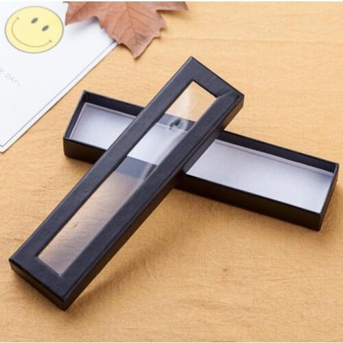 200 pcs Gift Box Case High Grade Paper Pen Case with Clear Window Pen Display Boxes Gift Box Customized LOGO SN406