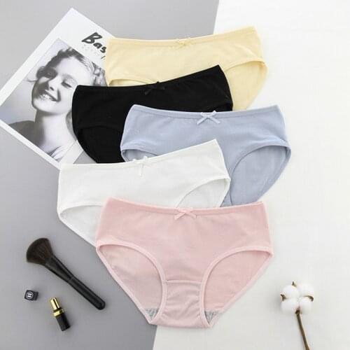 3Pcs Cute underwear women Plus Size Panties Girl Briefs Sexy Lingeries Calcinha Cotton Shorts Underpants Solid Panty Intimates