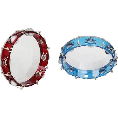 8 Inch Self-Tuning Handbell Tambourine Double Row Tambourine Percussion Instrument Educational Toy Instrument