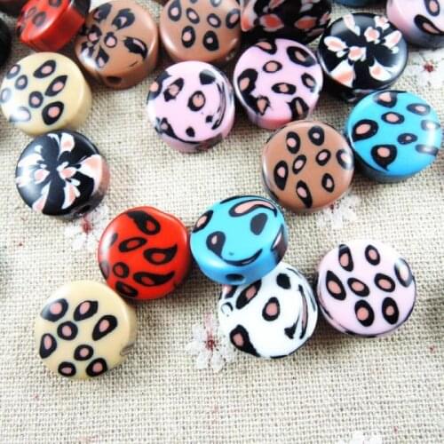 18*7mm Acrylic Charm DIY Beads Round Flat Shape 20pcs Earring Accessories DIY Jewelry Findings E-02