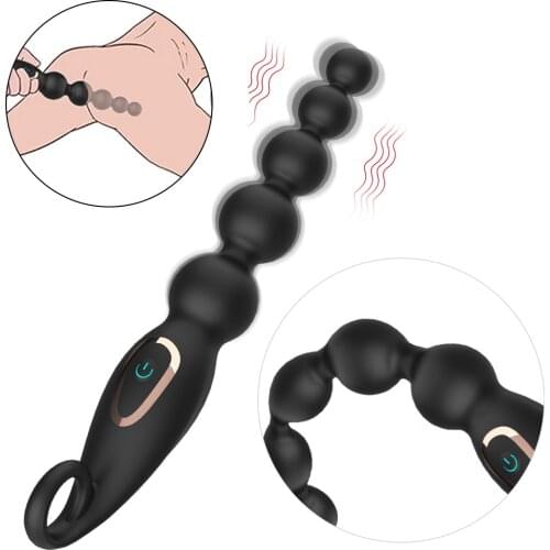 7 Frequency Anal Beads Orgasm Anal plug vibrator Plug For Adult Men Women Gay Pull Ring Ball Anal Stimulator Butt Beads Sex Toys