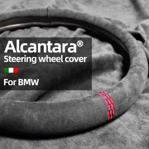 BETTERHUMZ Alcantara Car Steering Wheel Cover For BMW E46 E90 E60 F10 F20 F30 E87 E39 E36 X1 X2 X3 38CM Universal Auto Styling