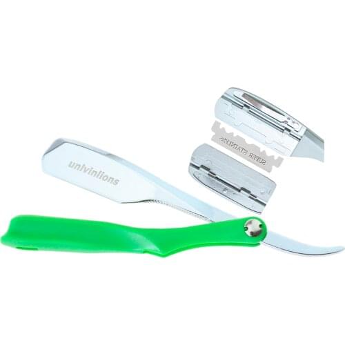 Green Handle Internal Spring Dural Edge Razors Women Men Barber Shaving Shavette Beard Face Underarm Body Eyebrow Hair Remove