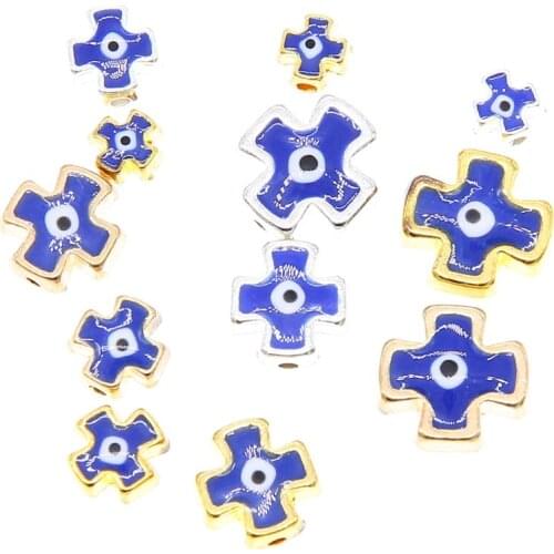 10pcs/batch 6/8/10/12mm cross-shaped spacer beads magic eye beads stripes metal zinc alloy spacer beads, used for jewelry making