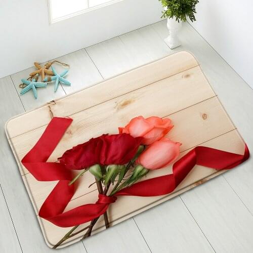 Color Flowers Bath Mat Non-Slip Floor Mat Bedroom Kitchen Interior Doormat Absorbent Foot Pad Washable Balcony Carpet Home Decor