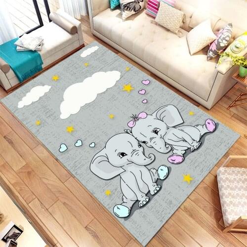Baby Elephants Pattern Carpet,Baby Rug, Area Rug, 3d Print Carpet, Non Slip Flor Carpet, Kids Room Rugs, Kids Room Rugs