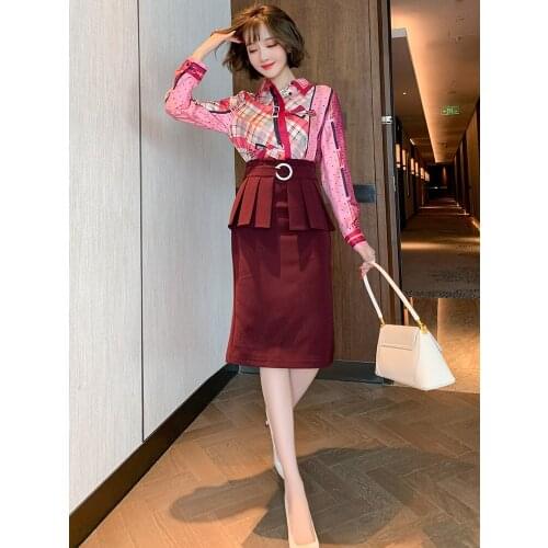 Design sense pleated waist high waist slimming back slit slim fit hip skirt womens clothing 2020 autumn new