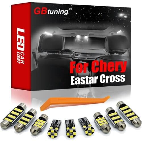 GBtuning Canbus Error Free LED 10PCS For Chery Eastar Cross 2006+ Vehicle Interior Dome Map Bulb Trunk Indoor Lamp Light Kit