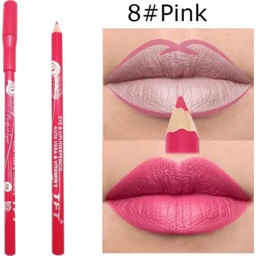 9 Colors Fashion Lipstick Makeup Pencils Long Lasting Pigments Waterproof Matte Lip Liner Lipstick Pen Makeup Tool TSLM2