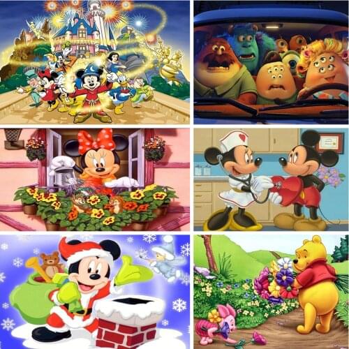 Full Diamond Painting Disney 5D DIY Mickey, Minnie, Pooh Cross Stitch Kit Mosaic Inlaid Diamond Embroidery Decorative Painting