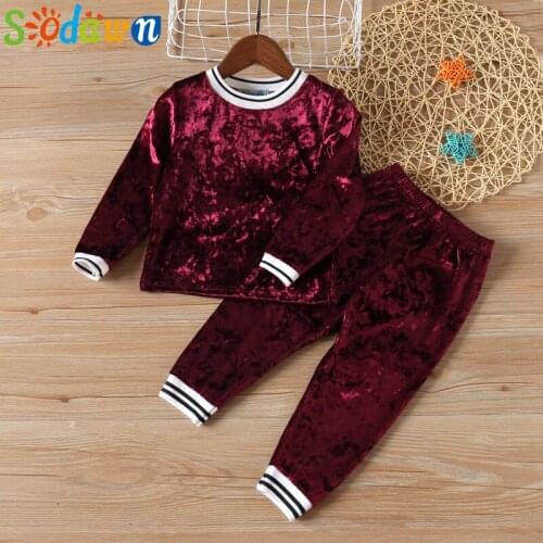 Sodawn Children Clothing Set For Girls 2021 Fashion Autumn Spring Kids Long Sleeve Tops+Pants 2pcs Sports Toddler Girl Clothes
