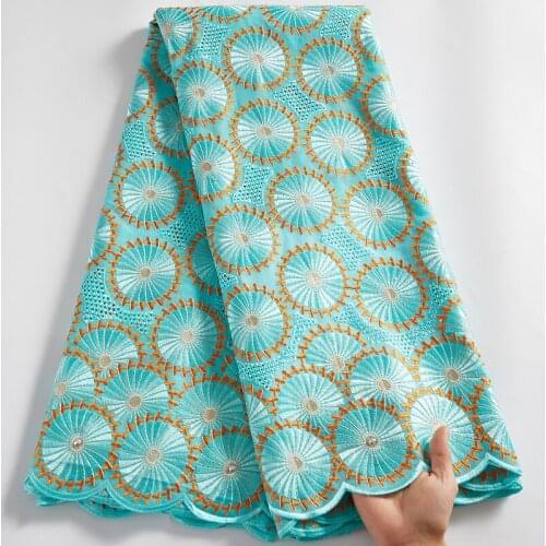 SJD LACE Mint Green Swiss Austria Cotton Voile Fabric 2021 New Embroidery Sweing Fabrics 5 Yards Dresses For Women Wedding A2521
