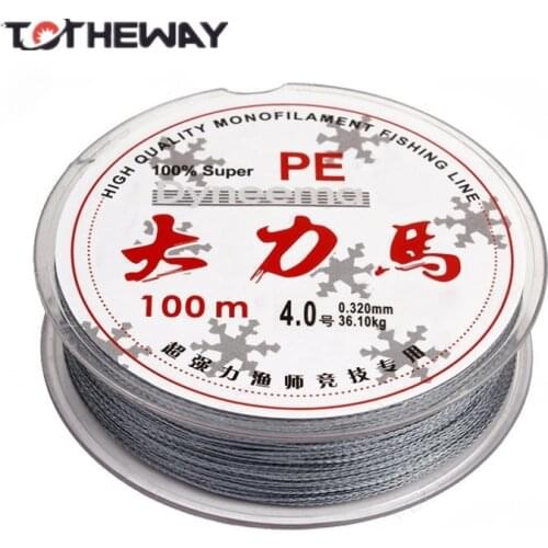 2016 Daiwa Technology Japan Brand Multifilament PE Braided Fishing Line Carp 100m Super Strong fishing material 4 Stands 100m