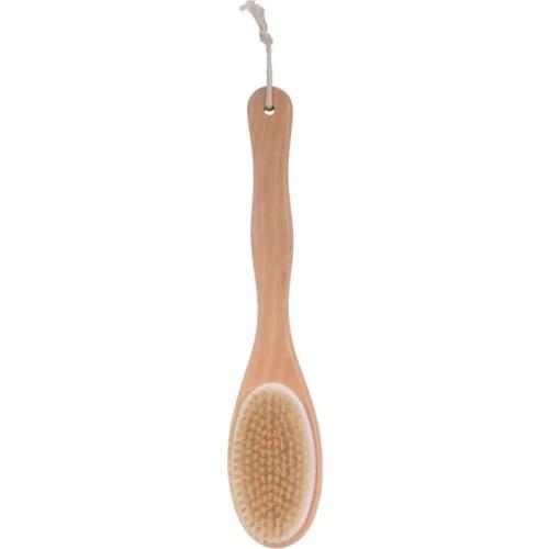 Natural Boar Bristle Long Handle Wooden Bath Brush Exfoliate Skin Back Brushes Bathroom Supplies LX6809