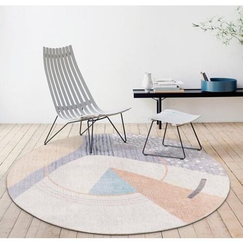Nordic Round Carpets Living Room Bedroom Round Rugs Home Decorative Pink Carpet Kids Chair Mat Room Coffee Rugs Floor Table