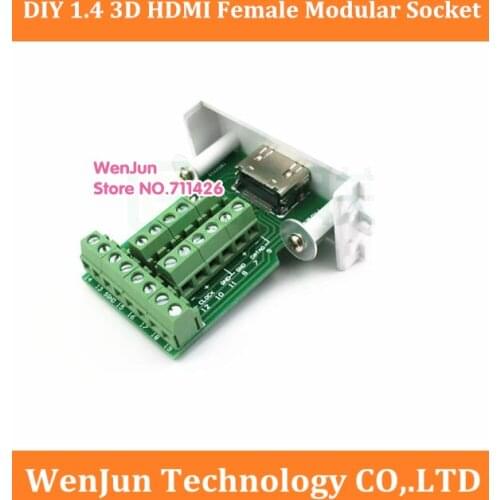 New 1.4 3D HDMI Female Modular Socket WALL Plate NO NEED Soldering for PC DIY --1pcs/lot
