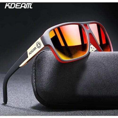 KDEAM Classic Fashion Square Retro Men Polarized Sunglasses PC+Metal Frame Outdoor Mountain ground Driving Sun Glasses UV400 K3