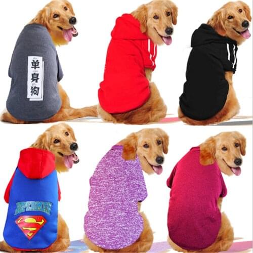 S-9XL Large Dog Clothes Autumn/Winter Warm Soft Dog Coat Jacket Big Dog Clothing Sports Hoodie for Pitbull Golden Retriever