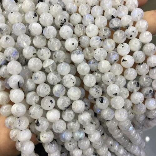 Wholesale 1string 15.5" 100% Natural Dendritic Moonstone Beads 8mm 9mm 10mm Round Gem Stone Loose Beads for jewelry