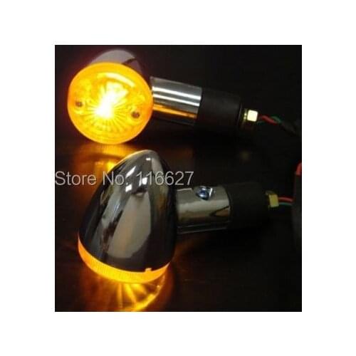Wholesale lot of 5 CHROME AMBER BULLET TURN SIGNAL for Harley Kawasaki Suzuki Yamaha Honda Cruiser CAFE RACER CUSTOM
