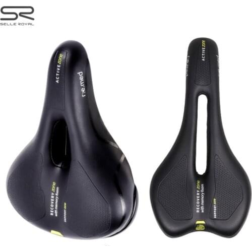 MTB/Road Bicycle Saddle Seat Hollow Breathable Memory Foam Bike Cushion Cycling Seat Shockproof Bicycle Air Guide Groove Saddle