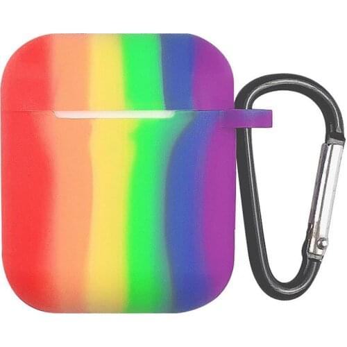 Rainbow Colorful Candy Color Silicone Earphone Protective For Airpods 1 2 Wireless Bluetooth Protect Case For AirPods Pro Cover